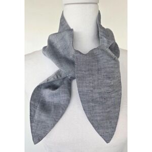 Muji Denim Blue Linen Scarf Travel 3 Secret Pockets Spring Summer Beach Vacation